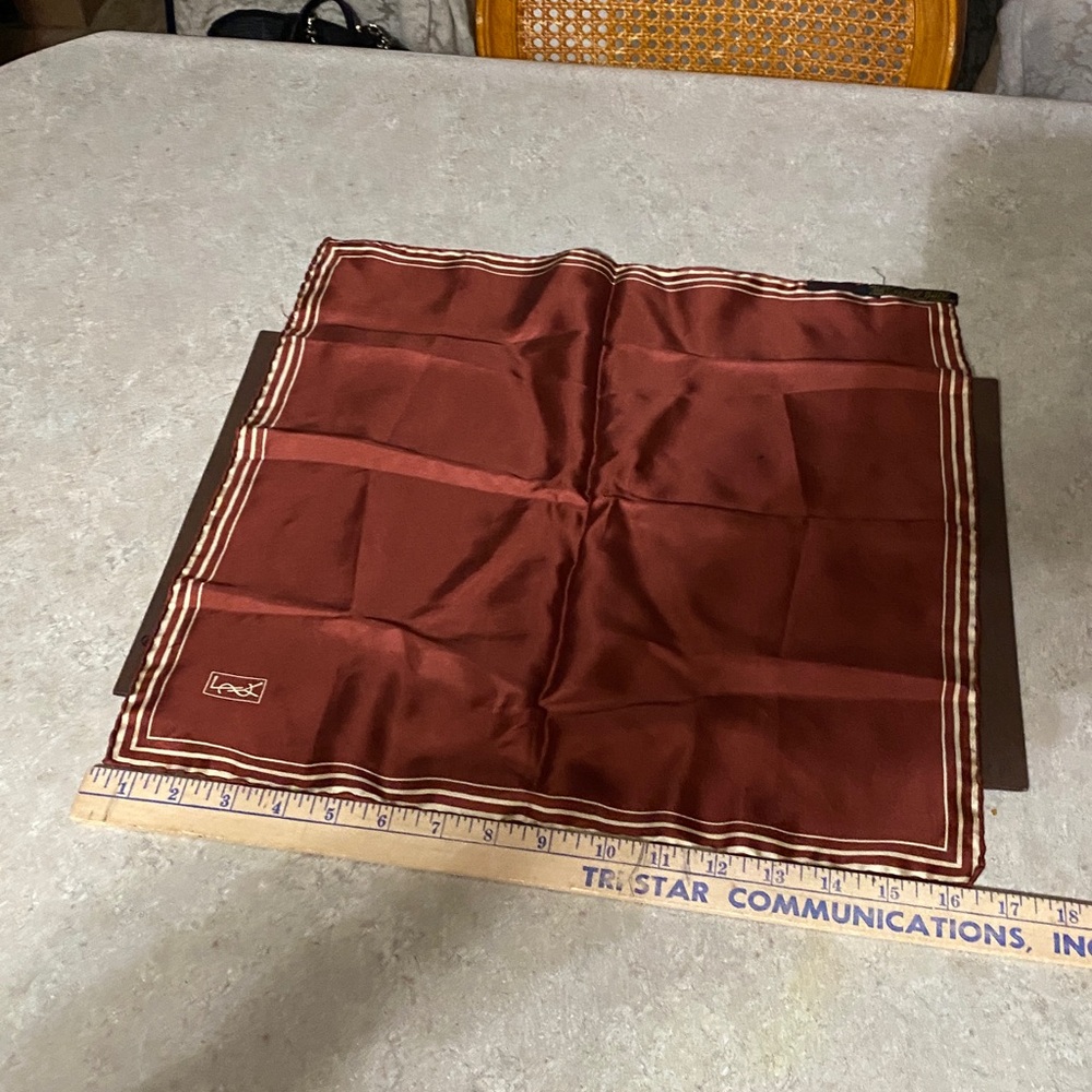 Yves Saint Laurent EUC Russet color 100% silk square scarf - Picture 9 of 9